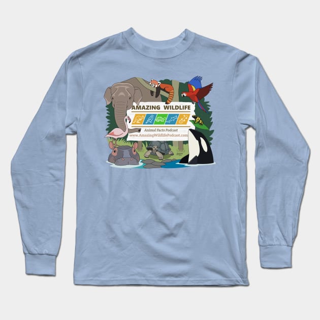 Animal Collage Logo Long Sleeve T-Shirt by Amazing Wildlife